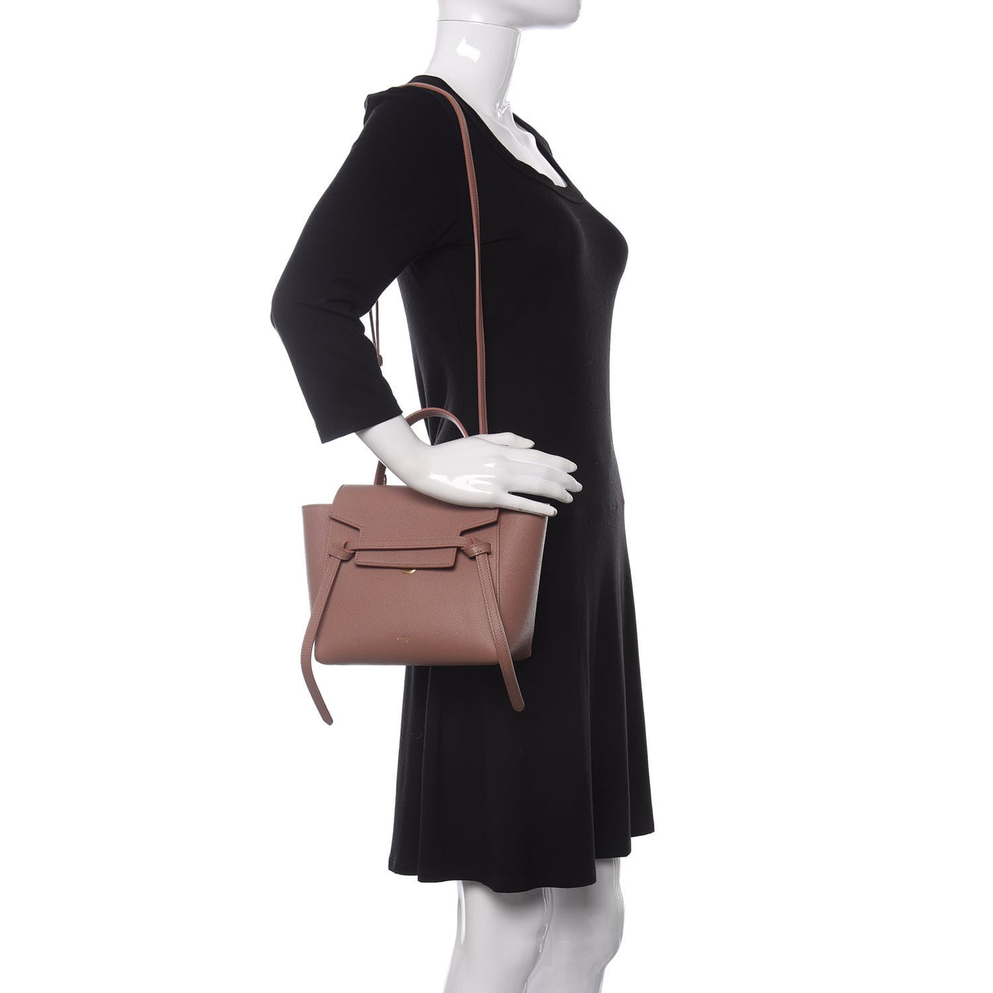 Grained Calfskin Nano Belt Bag Antique Rose