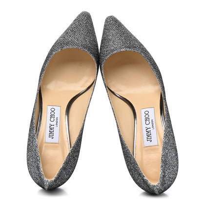 Jimmy Choo Glitter Fabric Romy 60 Pumps 37 Silver 2 of 9