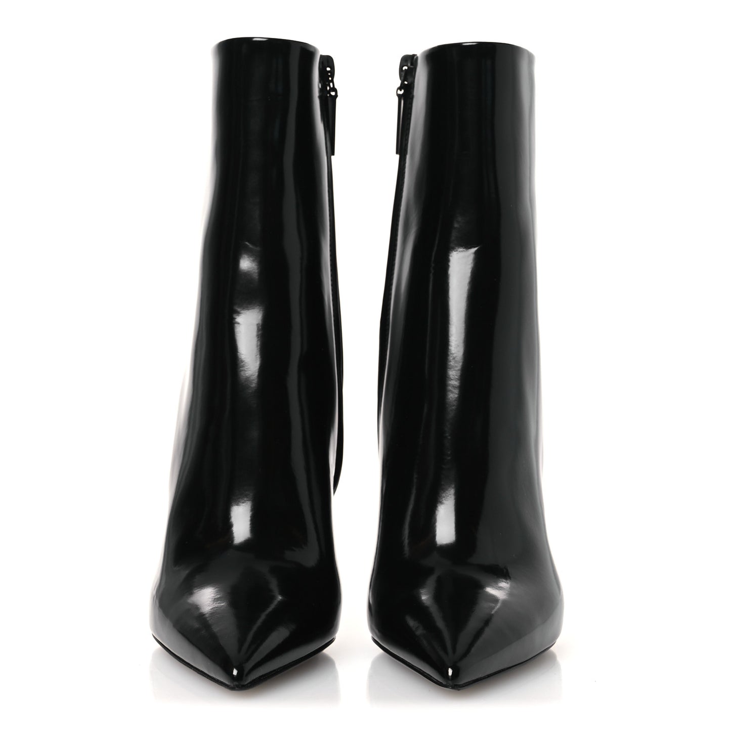 Glazed Calfskin Opyum Ankle Boots 36 Black