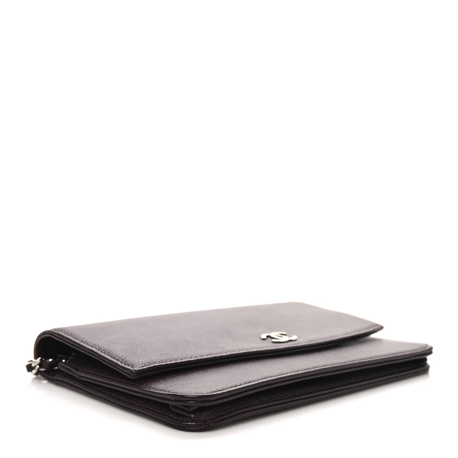 Chanel Caviar Sevruga Wallet on Chain WOC Plum 4 of 8