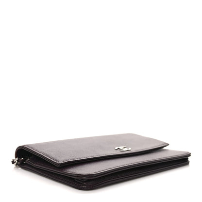 Chanel Caviar Sevruga Wallet on Chain WOC Plum 4 of 8