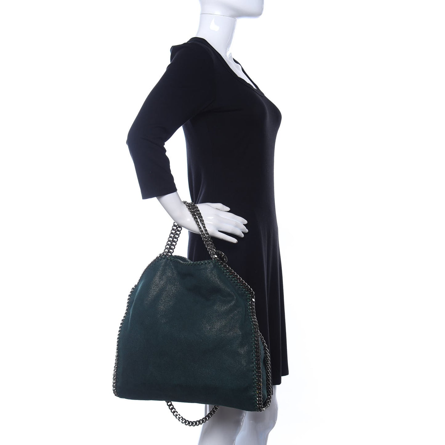 Shaggy Deer Falabella Fold Over Tote Green