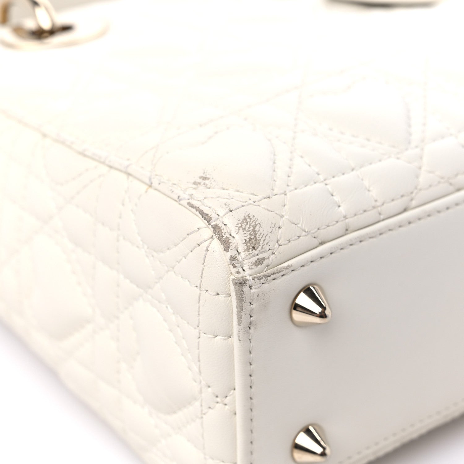 Christian Dior Lambskin Cannage Dioramour Heart Small Lady Dior White Red 8 of 16