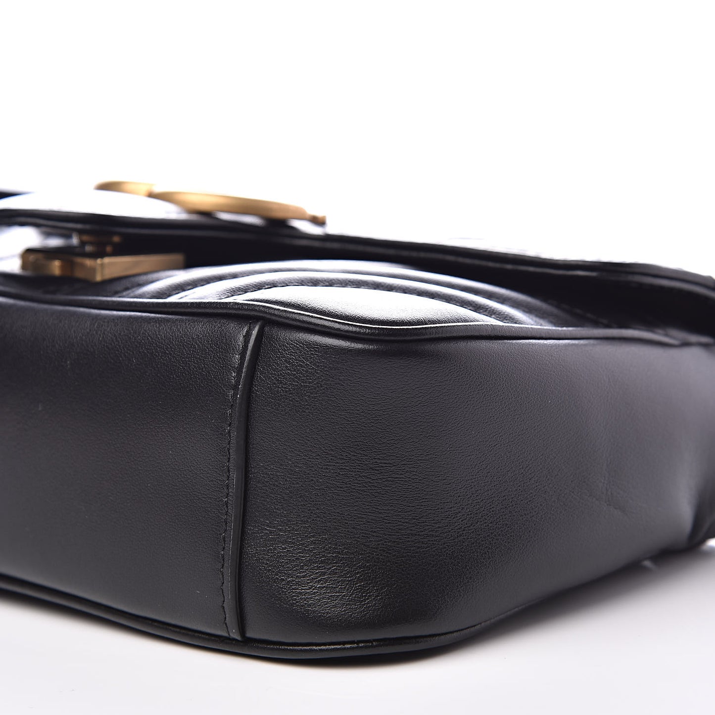 Calfskin Matelasse Mini GG Marmont Shoulder Bag Black