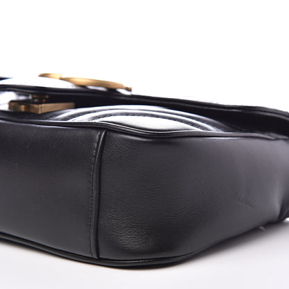 Gucci Calfskin Matelasse Mini GG Marmont Shoulder Bag Black 9 of 14
