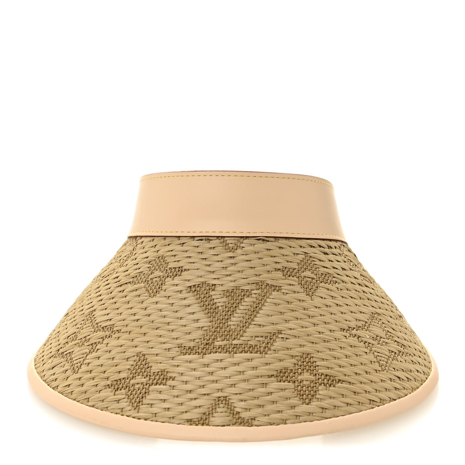 Louis Vuitton Calfskin Raffia Monogram Strawgram Visor Natural 3 of 9