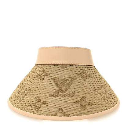 Louis Vuitton Calfskin Raffia Monogram Strawgram Visor Natural 3 of 9