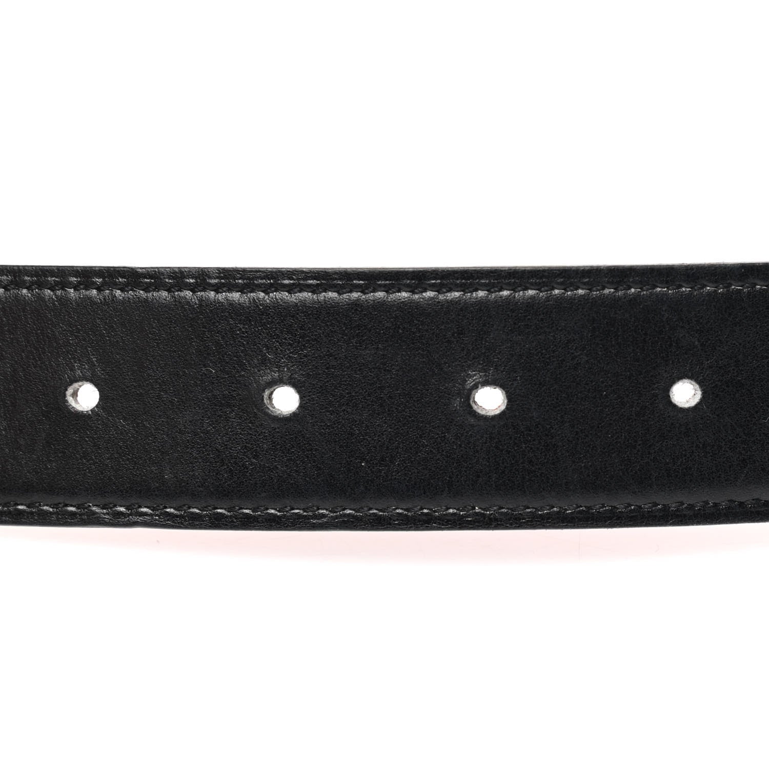 Hermes Box Togo Guilloche H Belt 85 Black Orange 4 of 7
