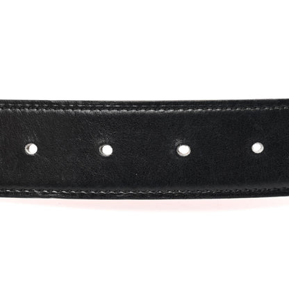 Hermes Box Togo Guilloche H Belt 85 Black Orange 4 of 7