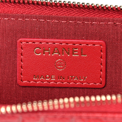Chanel Caviar Camellia Embossed Key Holder Case Red 6 of 9