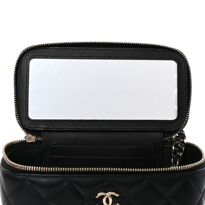Chanel Lambskin Quilted Small Top Handle Vanity Case With Chain Black 5 of 11