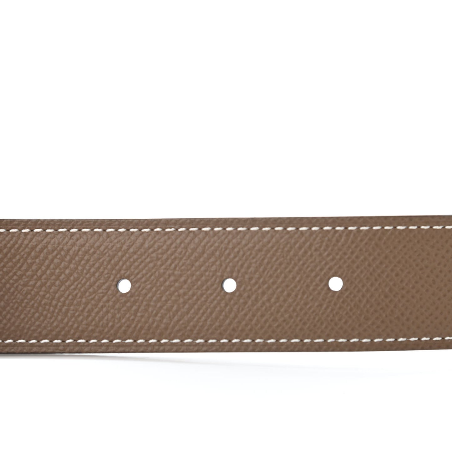 Epsom 32mm Guilloche H Belt 75 Etoupe White