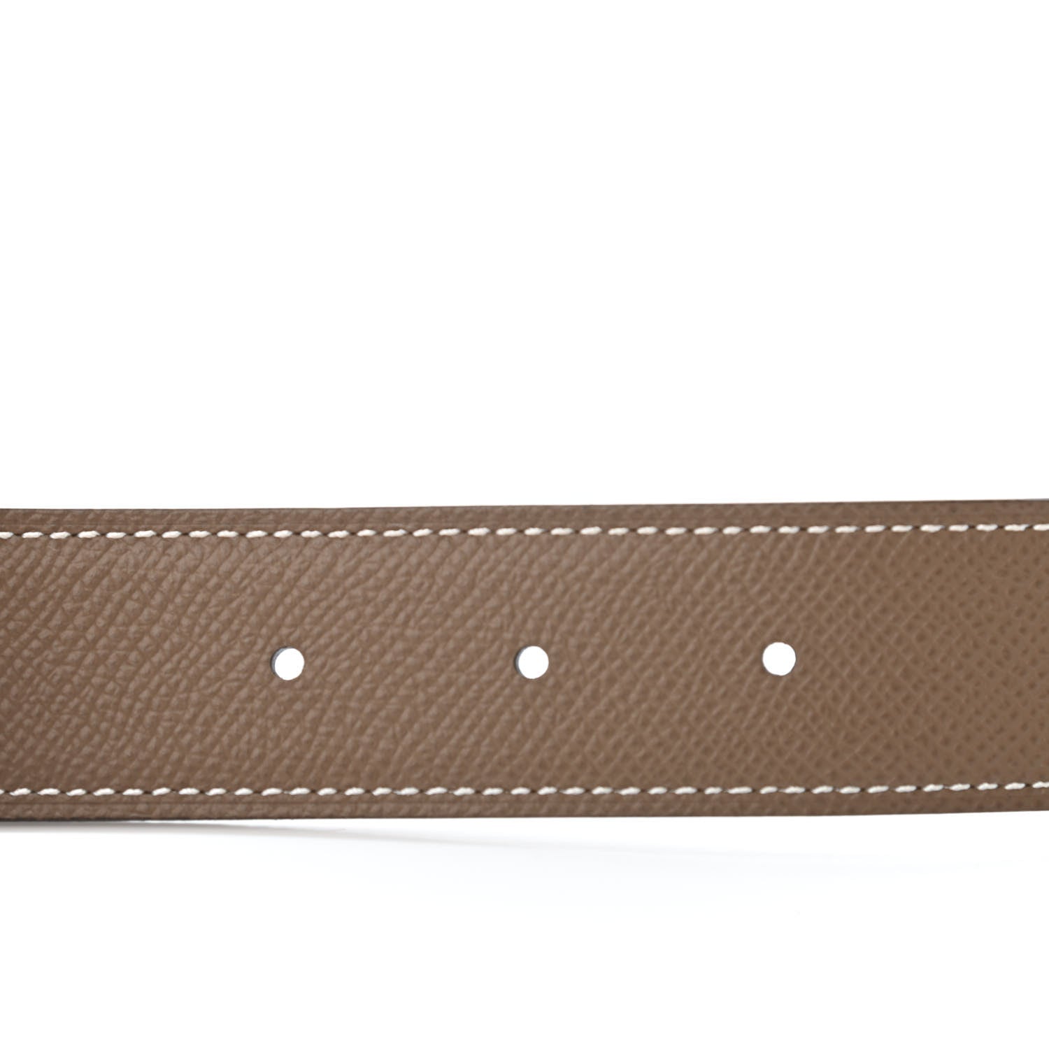 Hermes Epsom 32mm Guilloche H Belt 75 Etoupe White 4 of 4