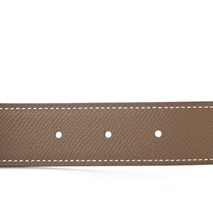 Hermes Epsom 32mm Guilloche H Belt 75 Etoupe White 4 of 4