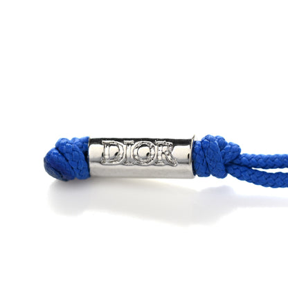 Christian Dior Technical Fabric Crystal Rope Bracelet Blue 4 of 4