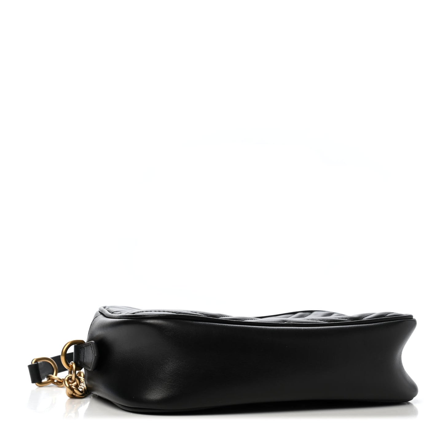Calfskin Matelasse Small GG Marmont Chain Shoulder Bag Black