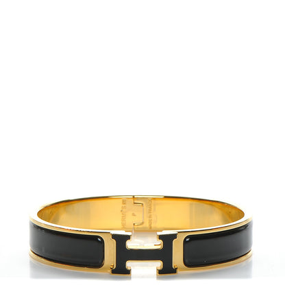 Hermes Enamel Narrow Clic Clac H Bracelet GM Black 1 of 5