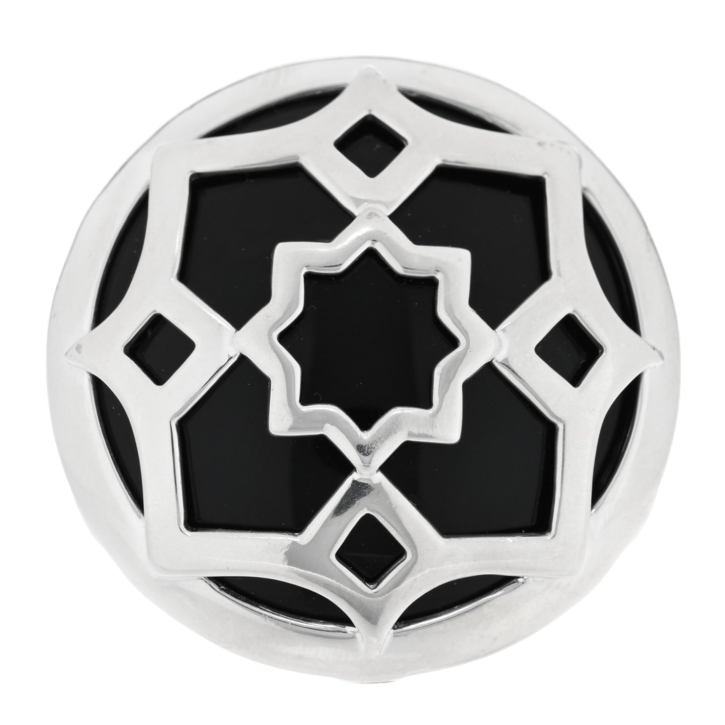 Sterling Silver Onyx Paloma Picasso Zellige Medallion Ring 54 6.75