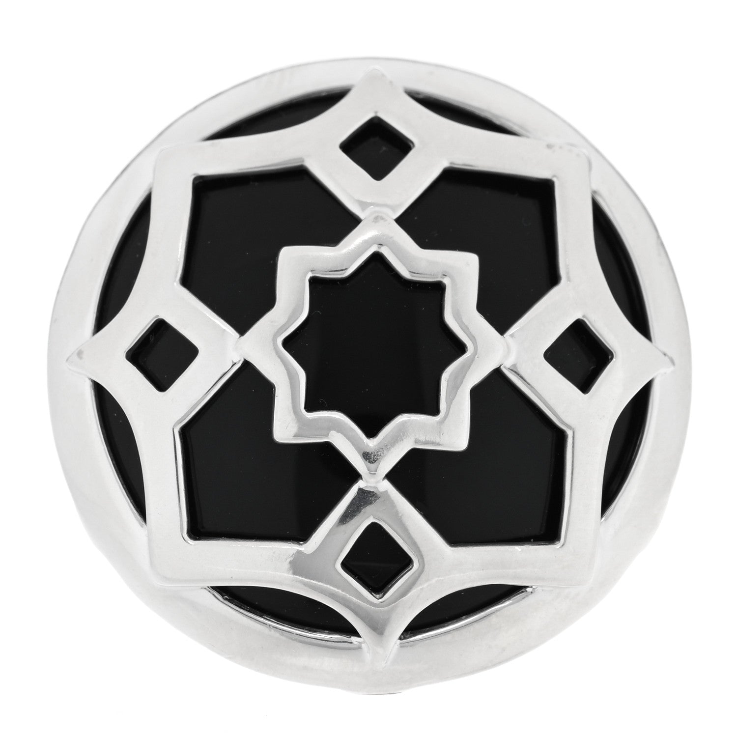 Tiffany Sterling Silver Onyx Paloma Picasso Zellige Medallion Ring 54 6.75 1 of 4