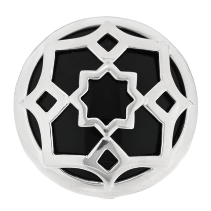 Tiffany Sterling Silver Onyx Paloma Picasso Zellige Medallion Ring 54 6.75 1 of 4