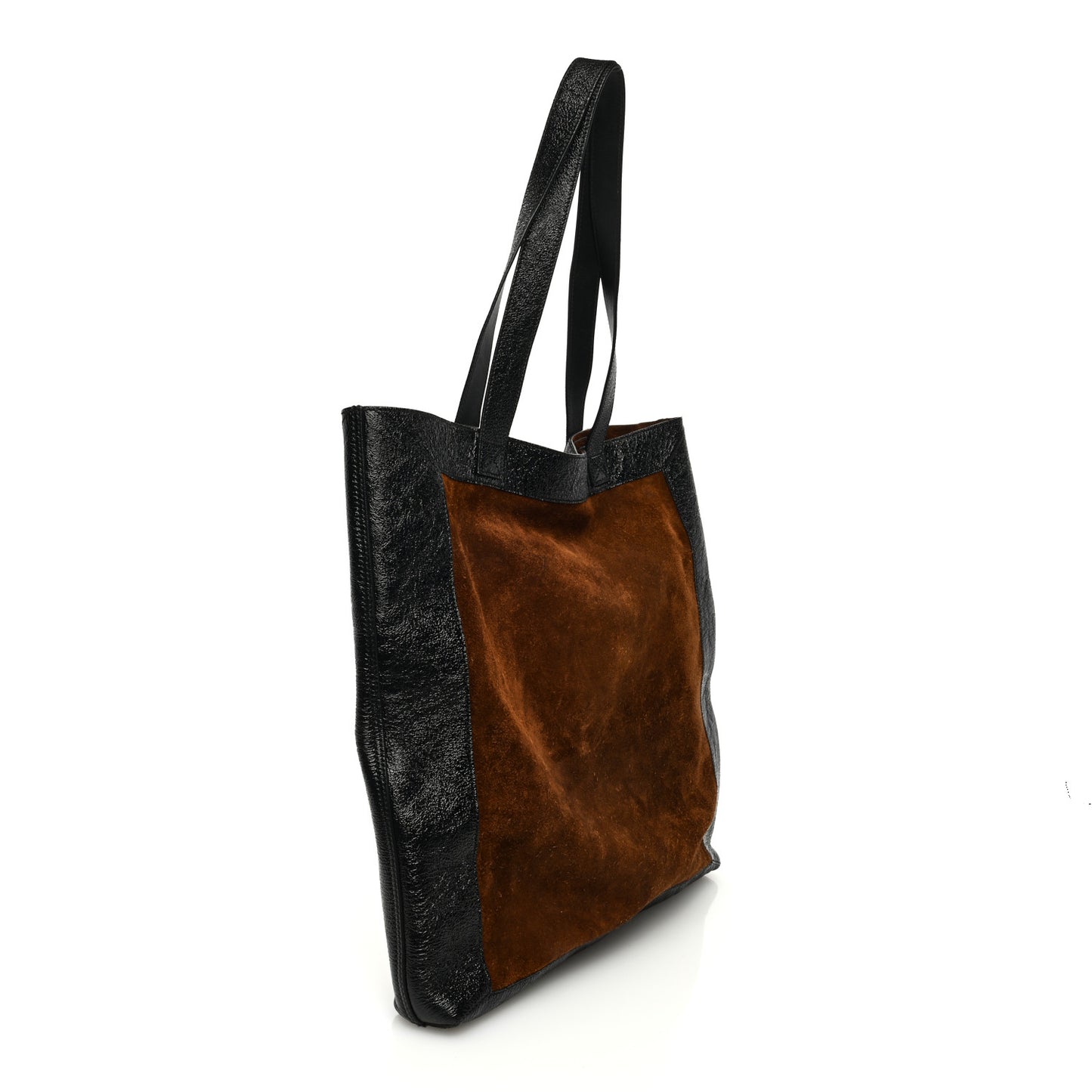 Suede Large Ophidia Vertical Shopping Tote Chestnut