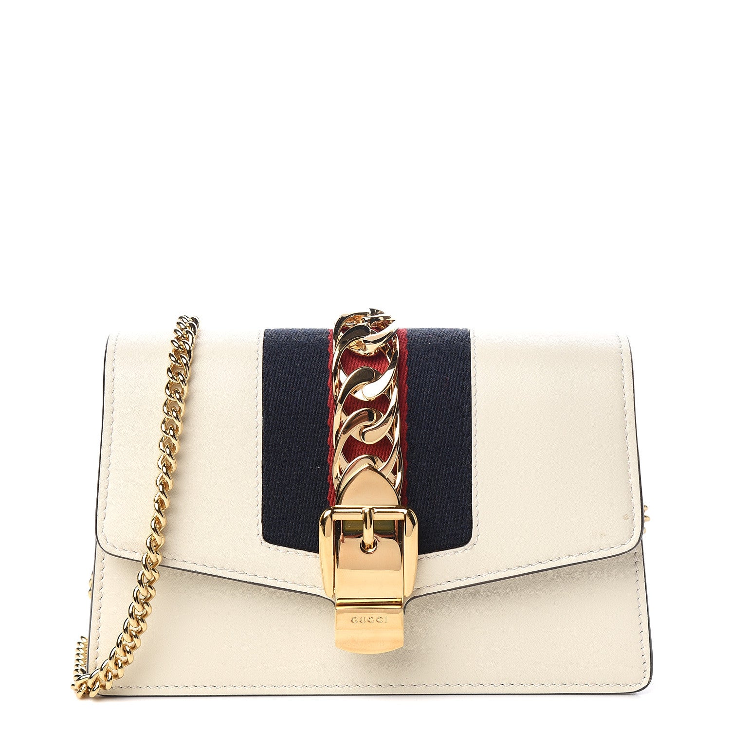 Gucci Calfskin Super Mini Sylvie Chain Shoulder Bag White 1 of 10