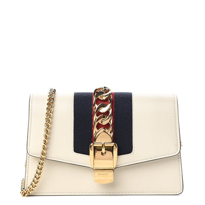 Gucci Calfskin Super Mini Sylvie Chain Shoulder Bag White 1 of 10