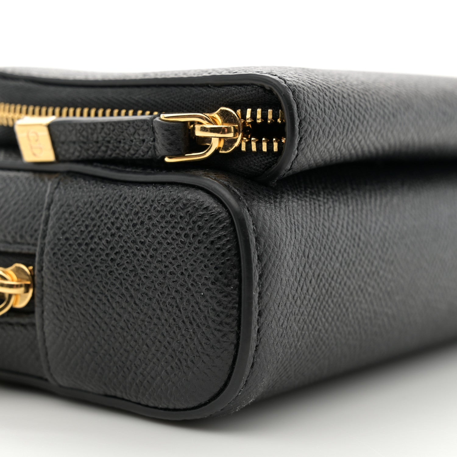 Christian Dior Grained Calfskin Caro Double Pouch Black 10 of 11