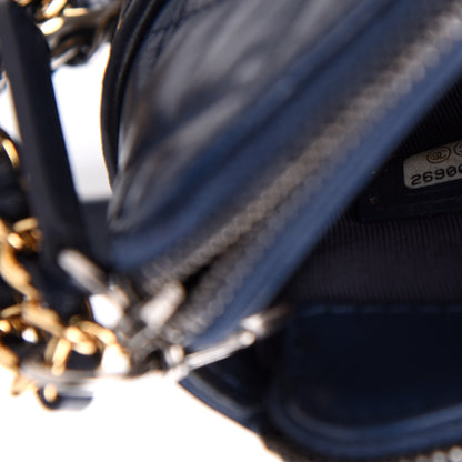 Chanel Aged Calfskin Quilted Small Gabrielle Clutch With Chain Navy Blue 8 of 14