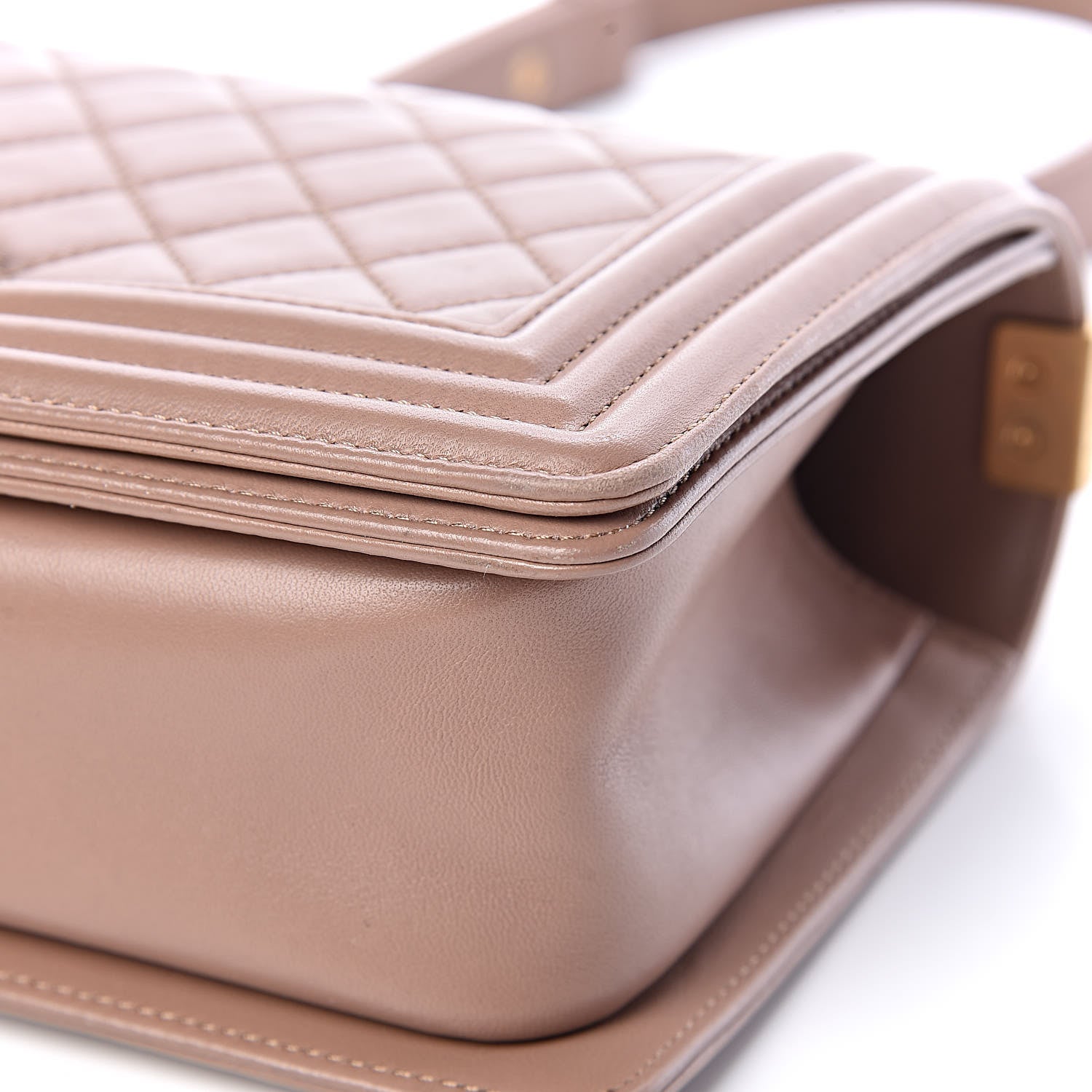 Chanel Lambskin Quilted Medium Boy Flap Dark Beige 9 of 11