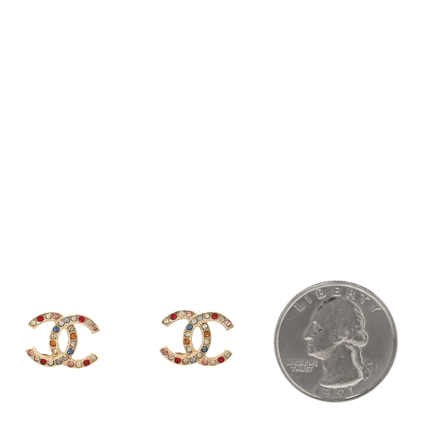 Crystal Over The Rainbow CC Earrings Gold Multicolor