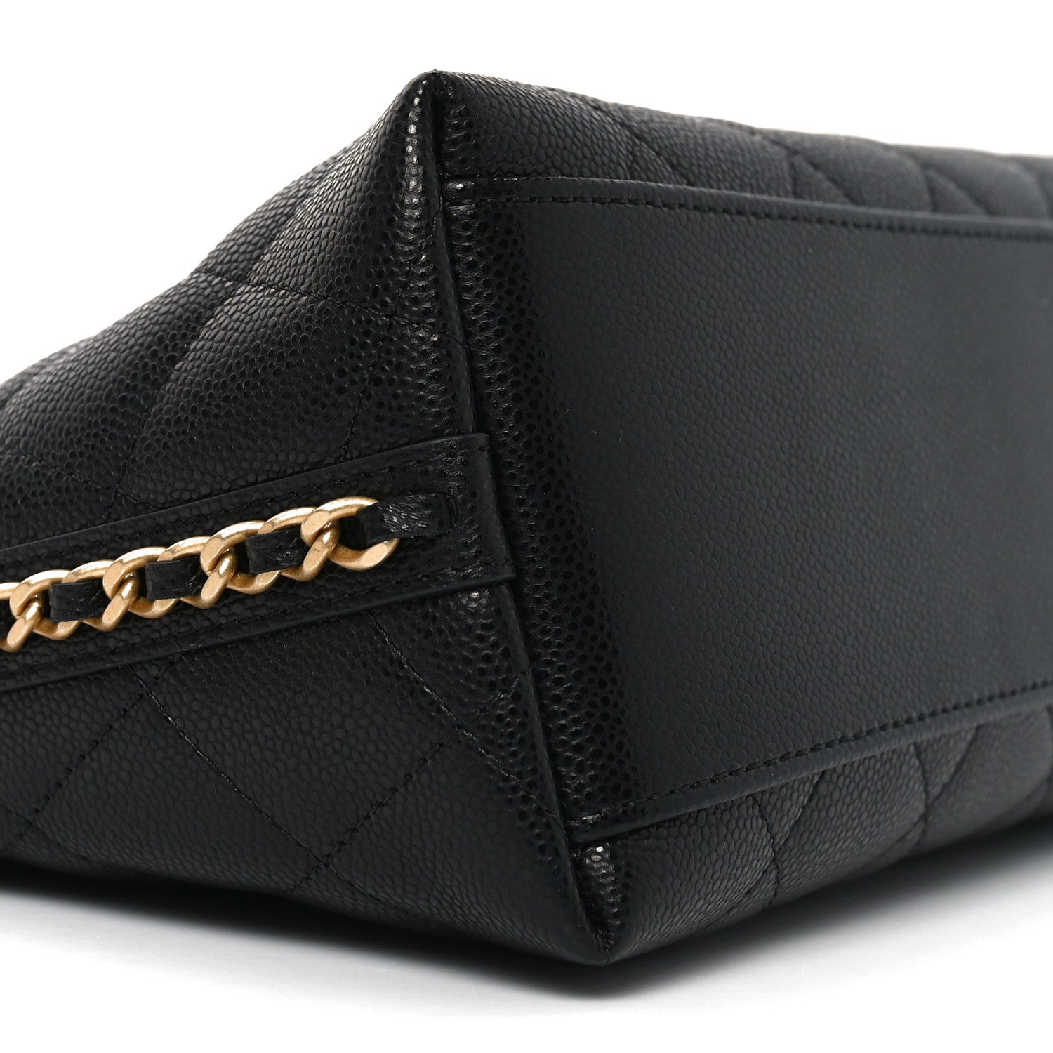 Chanel Shiny Caviar Quilted Chain Pouch Black 8 of 10