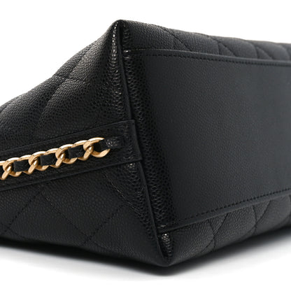Chanel Shiny Caviar Quilted Chain Pouch Black 8 of 10
