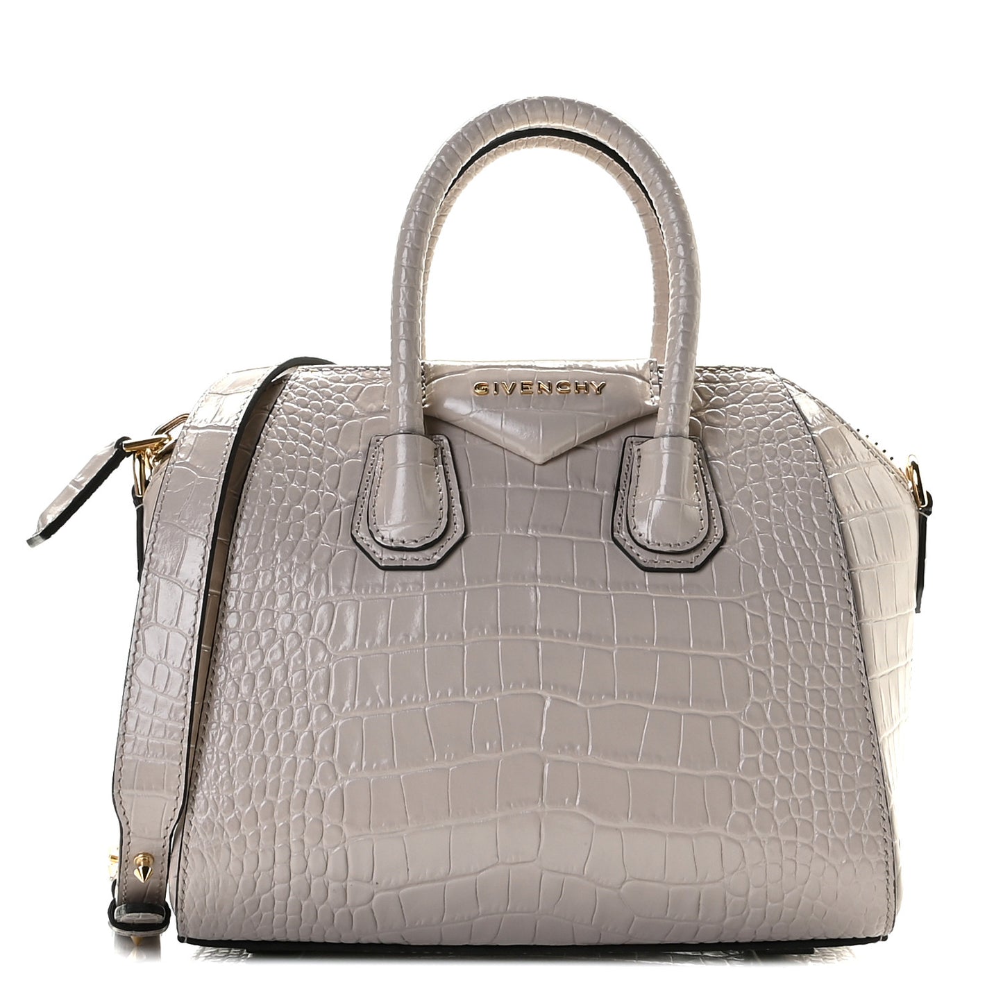 Calfskin Crocodile Embossed Mini Antigona Dune