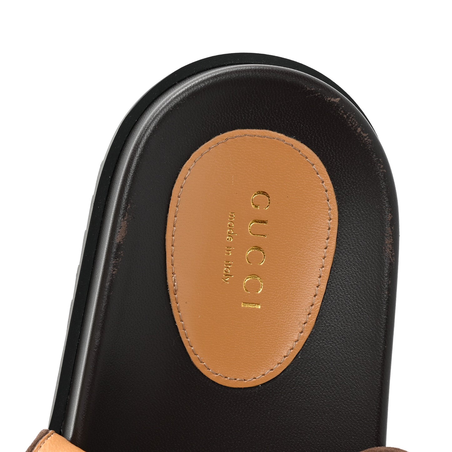 GG Monogram Lavaredo Eco Fabric Womens Slide Sandals With Straps 39 Beige Ebony Light Brown
