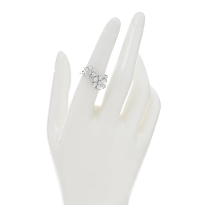 Harry Winston Platinum Diamond Forget-Me-Not Flower Twin Ring 53 6.25 2 of 5