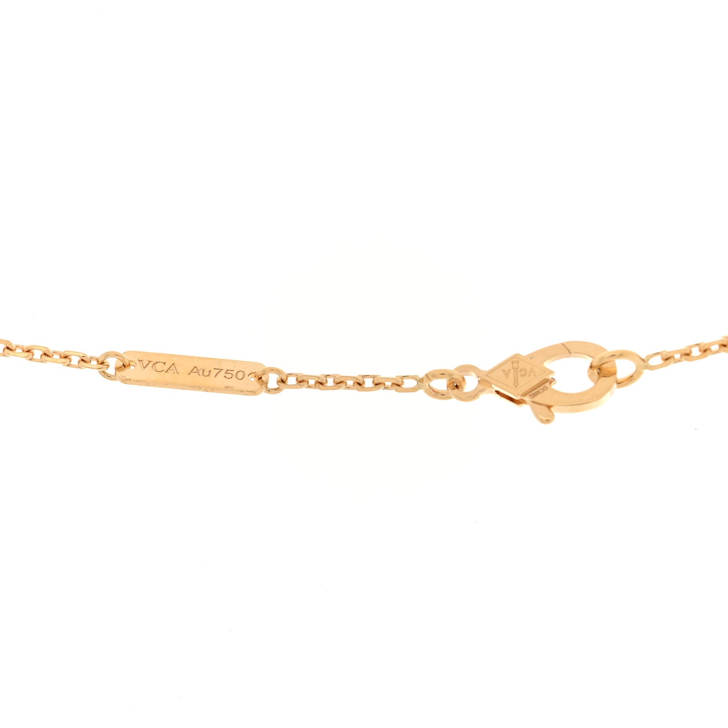 18K Yellow Gold Guilloche Vintage Alhambra Pendant Necklace