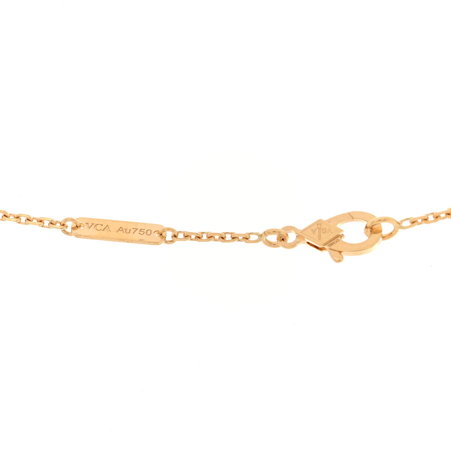 Van Cleef & Arpels 18K Yellow Gold Guilloche Vintage Alhambra Pendant Necklace 4 of 4