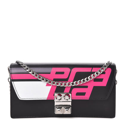 Prada City Calfskin Racing Logo Mini Elektra Crossbody Bag Fuxia Black 1 of 10