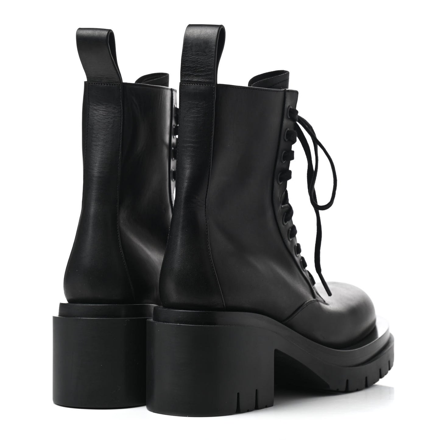 Calfskin The Lug Lace Up Ankle Boots 38.5 Black