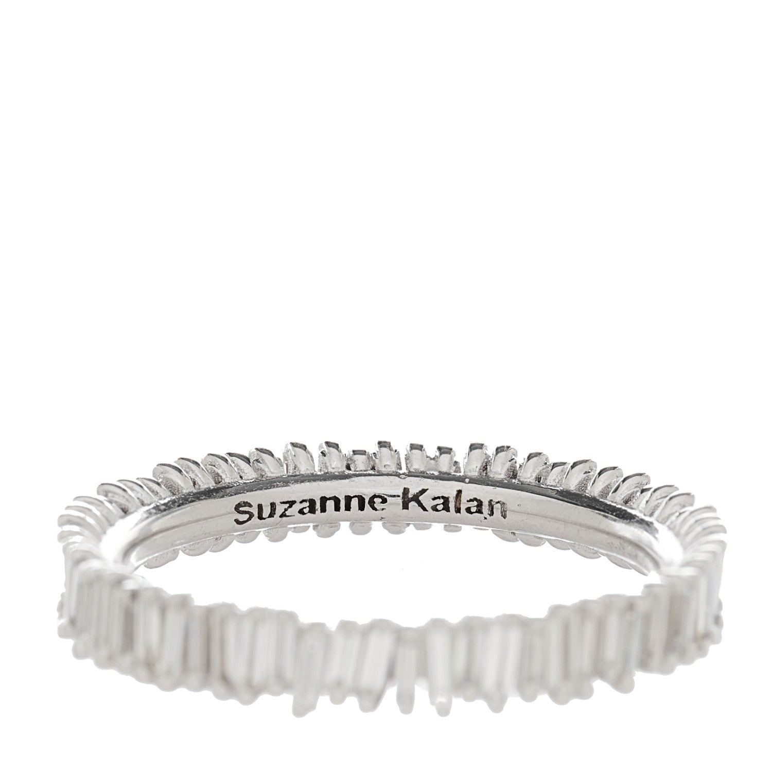 Suzanne Kalan 18K White Gold Diamond Classic Eternity Band Ring 52 6 5 of 5