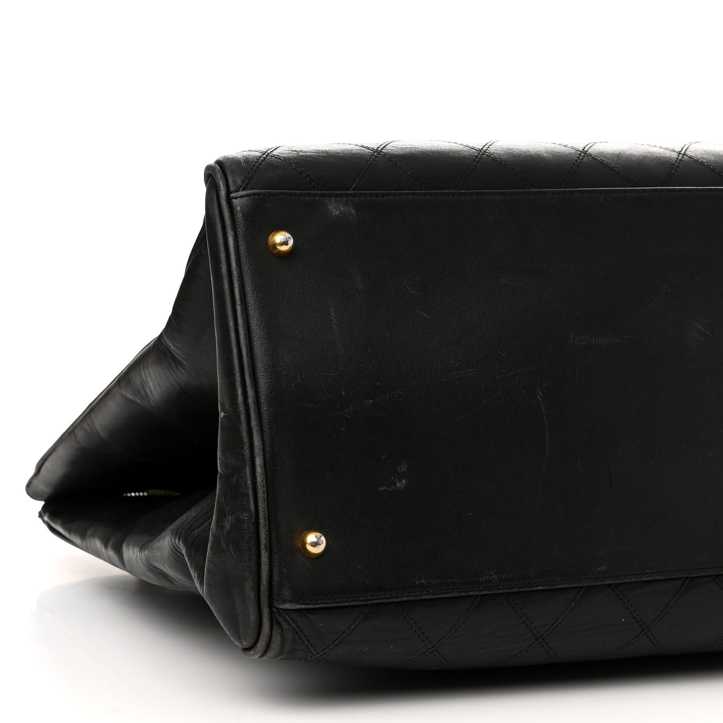 Calfskin Stitched XL Weekender Black
