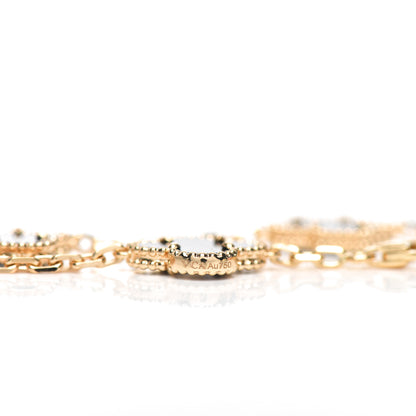 Van Cleef & Arpels 18K Yellow Gold Black Onyx 5 Motifs Vintage Alhambra Bracelet 4 of 5