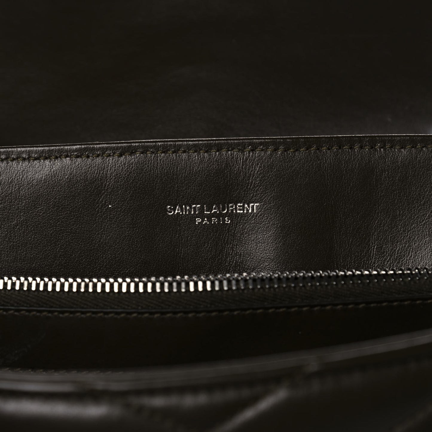 Calfskin Y Quilted Monogram Medium Loulou Chain Satchel Kaki Fonce