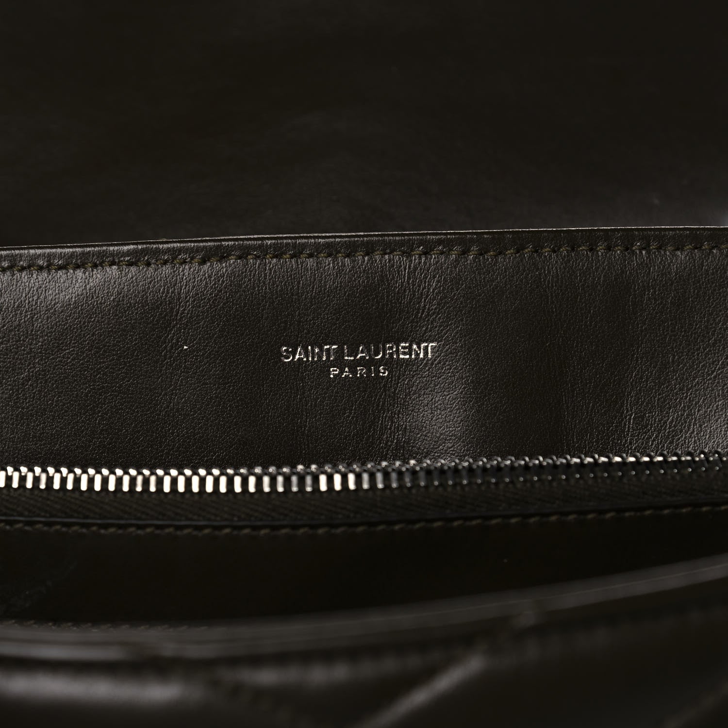 Saint Laurent Calfskin Y Quilted Monogram Medium Loulou Chain Satchel Kaki Fonce 6 of 14