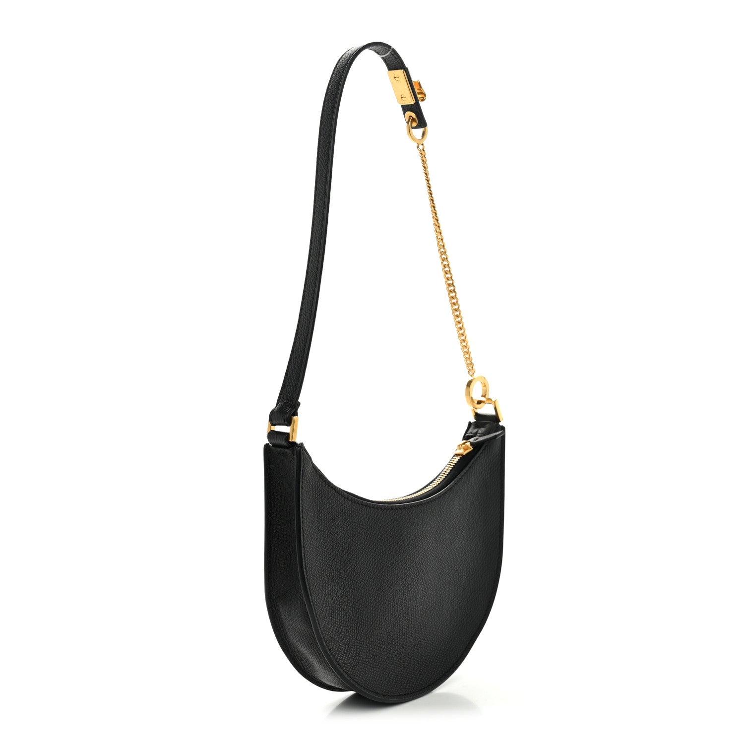 Valentino Garavani Grainy Calfskin Mini Vlogo Hobo Bag Black 3 of 10