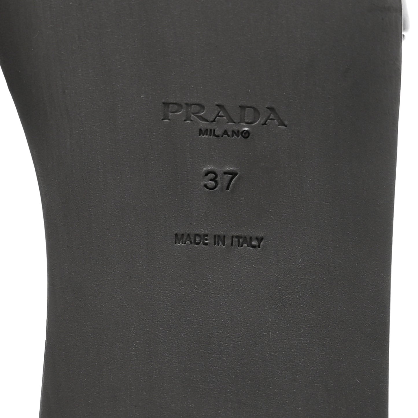 Nappa Metal Triangle Logo Flat Slide Sandals 37 Black