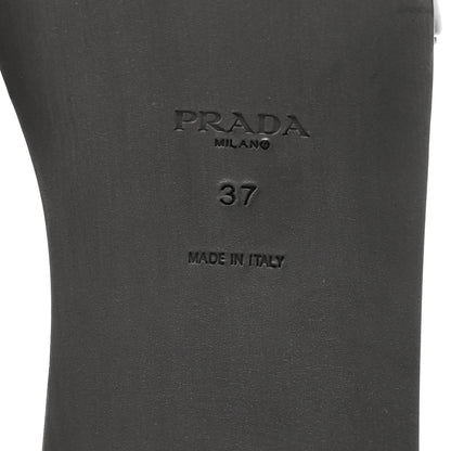 Prada Nappa Metal Triangle Logo Flat Slide Sandals 37 Black 8 of 8