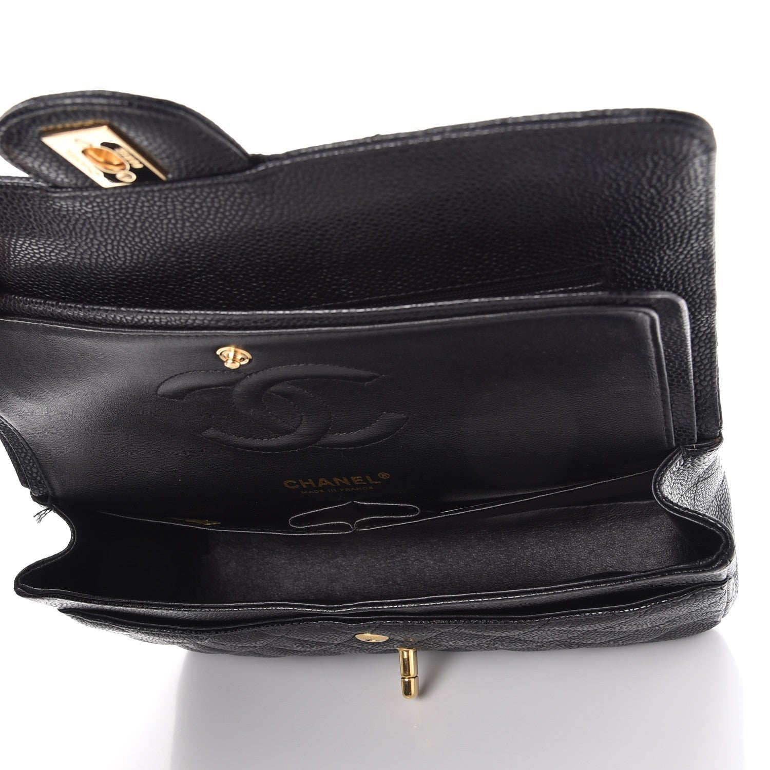 Chanel Caviar Quilted Medium Double Flap Black 6 of 10