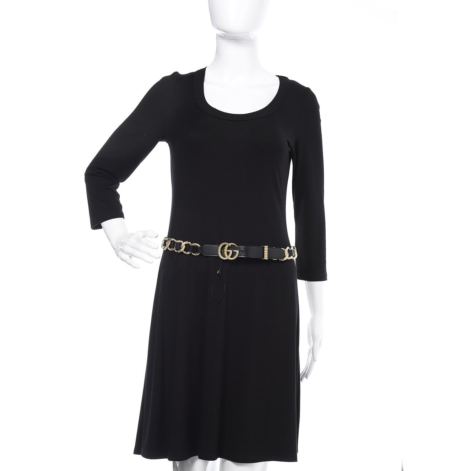 Gucci Calfskin Torchon Double G Chain 25mm Belt 85 34 Black 2 of 4